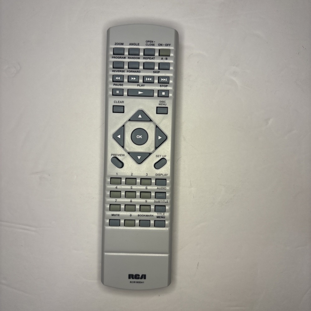 RCA RCR195DA1 DVD Player Remote Control Gray Replacement Handheld Controller